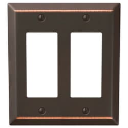 Amerelle Century Double Rocker Steel Wallplate in Aged Bronze
