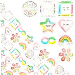 Joyful Artistry 72Pcs Textured Sensory Stickers, Calm Sticker Set for Kids & Adults Mindfulness, Tactile Deep Breathing Fidget, Teacher Supplies for Students with Anxiety, Stress Relief Needs (72)