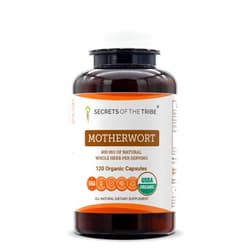 Secrets of the Tribe Motherwort Capsules 800 mg USDA Organic Motherwort (Leonurus Cardiaca) Dried Herb, Cardiovascular Support Supplement (120 Capsules)