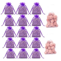 Homode Cedar Blocks for Clothes Storage, 50 Cedar Balls and 15 Lavender Sachet Bags, Fresh Scents Home Fragrance Sachets for Drawers and Closets, Pack of 17