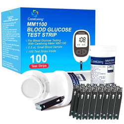 CARELIVING MM1100 Blood Glucose Test Strips, for Diabete Sugar Testing, 100 Count