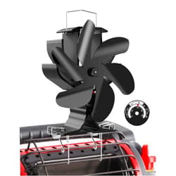 HIDALIFE Wood Stove Fan for Heater, Heat Powered Fireplace 6 Blades Fan with Bracket Compatible for Mr Buddy Heater,Thermal Tent Heater Fan for Camping Propane Heater with Magnetic Thermometer