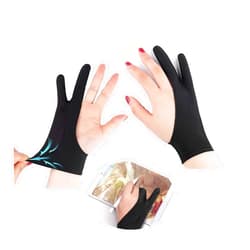 CAISGATO 2PCS Two Finger Sketching Gloves - Perfect for Paper, iPad, and Graphics Drawing Tablets - Left and Right Hand Compatible (Medium)