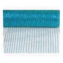 Floral Supply Online - 10 inch x 30 feet Metallic Mesh Ribbon. The Exclusive Metallic Mesh with A Unique Touch of Color and Sparkle. (Peacock/Turquoise)