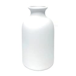 OTDCGI Ceramic White Small Vase, Dry Flower Vases Minimalism Style for Modern Table Shelf Home Decor, Fit for Fireplace Bedroom Kitchen Living Room Centerpieces Office Desk Gift (White, Small)
