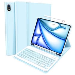 ABEIFAN iPad Air 6th Generation 11 inch 2024 Keyboard Case with Pencil Holder, iPad Air 5th/ 4th Gen 10.9 inch Keyboard - Detachable Wireless Magnetically, Auto Wake/Sleep, Blue