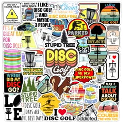 BulbaCraft 100Pcs Funny Disc Golf Stickers Decals for Water Bottles & Laptop - Disc Golf Party Supplies, Gifts for Women & Men