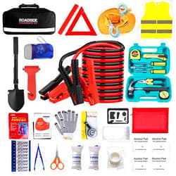 Beloskida Car Emergency Roadside Tool Kit with Jumper Cable Shovel,Auto Truck Vehicle Assistant Safety Kit Bag for Men Women with First Aid Kit, Winter Basic Automobile Road Side Kit