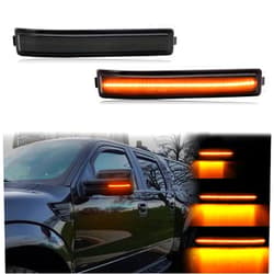 Aexploer Side Mirror Turn Signal Lights LED Assembly Compatible with F150 2009-2014/for Mark LT 2010-2014,Blink Turn Marker Lamp Dynmaic Sequential (Smoked Len Switchback Amber Yellow Light)