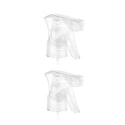 DOMPEL Trigger Sprayers valves, color clear, thread 28/410, made with stainless steel springs and glass balls, with spray and stream Model 101D. (Spray heads only, bottles not included) (2)