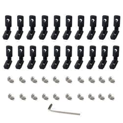 Boeray 20pcs 2020 Series Black T Slot L-Shape Interior Inside Corner Connector Joint Bracket with Screws and Wrench Tool for Aluminum Extrusion Profile Slot 6mm