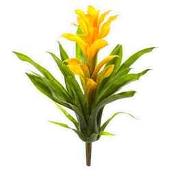 212 Main 15 in. Bromeliad Artificial Flower Yellow - Set of 4