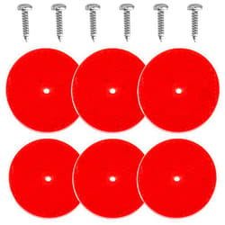 smseace 12pcs Safety Reflectors Red Round Reflectors 3inch with Stainless Steel Screw Used for Mailboxes,Driveway,Tunnels,Post,Cars,Trailer Reflector