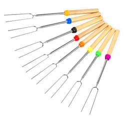 SZGSBB Marshmallow Roasting Sticks, Smores Sticks, Hot Dog Sticks for Campfire, Roasting Sticks, Extendable, Wooden Handle, 8 Pack, 32