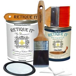 Retique It Chalk Furniture Paint by Renaissance DIY, Poly Kit, 31 Innocence, 32 Fluid Ounces