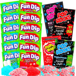 Gaudum Fun Dip, Pop Rocks Variety Pack - Nostalgia Candy Sampler - Includes Various Pop Rocks Flavors and Fun Dips Lik a Stix, Cherry Yum and Razz Apple - Packaged by Gaudum (16)