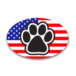 Magnet Me Up: American Flag with Paw Print Oval Dog & Cat Magnet Decal - 4x6 Inches - Heavy-Duty Automotive Puppy Magnet for Car, Truck, SUV - Patriotic Display with a Touch of Paw-FECT Charm