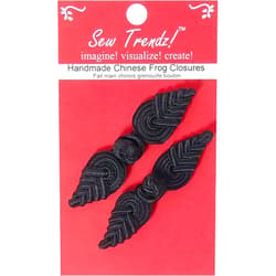 Sew Trendz-Vision Trims Handmade Chinese Frogs Button Closures-Black- 3 X 
