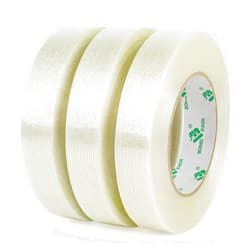 BOMEI PACK 3 Pack Reinforced Filament Packing Tape, 6.3 Mil 24mm x 60 Yards, Fiberglass Strapping Tape