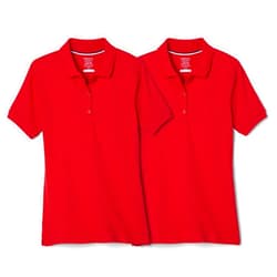 French Toast Girls' Short Sleeve Stretch Pique Polo-2 Pack
