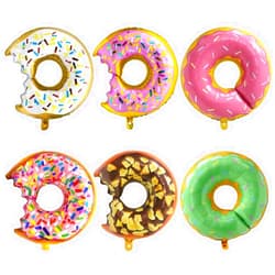 Hokilands Multicolor Donut Balloon Sweet Candy Sprinkle Balloons Donut Time Balloons, 6 Different Doughnut Foil Mylar Balloons Decorations For Grow Up Birthday Baby Shower Wedding Hawaiian Summer Party Supplies