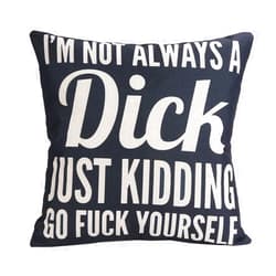 LEIOH Decorative Cotton Linen Square Printed Funny Pattern Throw Pillow Case Cushion Cover 18 x 18 Inches Funny for Men