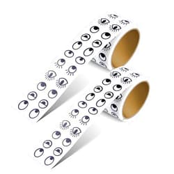 Abvsdu 2000 Pieces Eye Stickers Labels, 2 PCS Googly Eyes Self Adhesive Eye Stickers, Eyes for Crafts for DIY Handmade Arts and Crafts Toys and Home Decoration（ Black and White）
