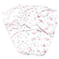 PHF 100% Cotton Baby Swaddle Sleep Sacks for Newborn, 3 Pack Baby Swaddles 0-3 Months for Baby Boys and Girls, Swaddle Sack Easy Adjustable, Baby Swaddle Blanket Wrap, Baby Essentials (Floral)