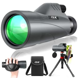 OXK Optics 12x56 High Power Monocular Telescope with Smartphone Adapter Tripod Travel Bag, Larger Vision Monoculars for Adults with BAK4 Prism & FMC Lens, Suitable for Bird Watching Hunting Hiking Camping