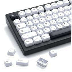 HITIME XVX PBT Keycaps - MOA Keycaps White, Japanese Keycaps 75 Percent, Custom Key caps Dye-Sublimation, 137 Keys Keyboard Keycap Set for 100%, 75%, 65%, 60% Keyboard, Bow