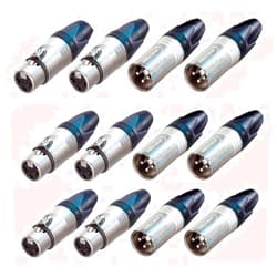 Neutrik brand 6 Pair- Neutrik 6 NC3MXX & 6 NC3FXX 3 Pin Male & Female XLR Cable Mic Connector