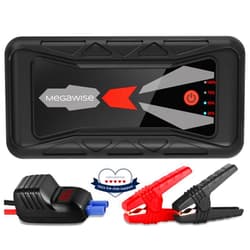 MEGAWISE 1500A Peak 16800mAh Car Battery Jump Starter Booster (up to 7L Gas or 5L Diesel Engines), 12V Portable Power with Dual USB Outputs & Flashlight 2023 Upgraded Extremely Safe