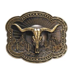 TYWestyles Western Cowboy Belt Buckle - Texas Bull Skull Belt Buckle for Men women
