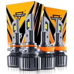 Auxbeam 9005 H11 Combo Bulbs, 40000LM 600% Brighter 9005 H11 Fog Light Bulbs, 6500K White 9005 H11 Bulbs with Five-Layer Cooling System, 20% Smaller Size, Plug and Play, Canbus Ready