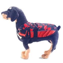 LEAFOREST 600D Warm Dog Coat Waterproof Windproof Cold Weather Coats (200g Fill) for Outdoor Red 55cm