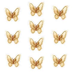 Jhesicx 10pcs Butterfly Lace Trim, 3D Double Layers Organza Patches Butterfly Lace Fabric Sewing Embroidery, DIY for Party, Wedding, Bridal, Women, Dress Decoration(Champagne)