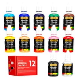 VIVOHOME Airbrush Paint, 12 Color Airbrushing Paint Set for Beginners, Water Based Air Brush Paints Acrylic Ready to Spray, 20ml x 12 Bottle