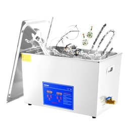 VEVOR Ultrasonic Cleaning Machine, 30 L Jewelry Cleaner with Digital Timer & Heater, Stainless Steel Industrial Sonic Cleaner 40kHz for Glasses, Watches, Rings, Small Parts