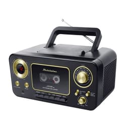 Studebaker SB2135BG Portable Stereo CD Player with AM/FM Radio and Cassette Player/Recorder (Black Gold)