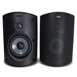 Polk Audio Atrium 6 Outdoor All-Weather Speakers with Bass Reflex Enclosure (Pair, Black), Broad Sound Coverage, Speed-Lock Mounting System