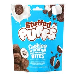 Generic HGU Stuffed Puffs Filled Marshmallow Bites, Cookies n Creme, 2.79 oz Bag