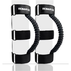 ROMASO Roll Bar Grab Handle for Jeep Wrangler,Grab Handle for Jeep Wrangler YJ TJ JK JL&Gladiator JT 1986-2025,Paracord Handles,Black,Pack of 2