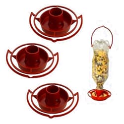 Gadjit 3 Hanging Wild Bird Feeder | Fun Inexpensive Project for Kids at Home | Promotes Plastic Bottle Re-use Pack of 3 (Terra Cotta)