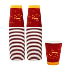 PAMI Disposable Coffee Cups, Single-Use Paper Cups, To-Go Hot Beverage Cups for Espresso Coffee Tea Hot Chocolate, Leak Resistant, Cafe & Home Use (50, 12oz)