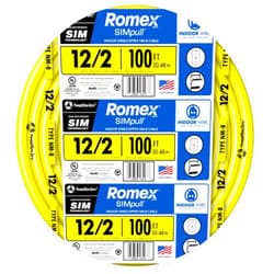 Southwire Romex Brand Simpull Solid Indoor 12/2 W/G NMB Cable 100ft coil - SW# 28828228