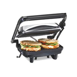 Hamilton Beach Panini Press Sandwich Maker & Electric Indoor Grill with Locking Lid, Opens 180 Degrees for any Thickness for Quesadillas, Burgers & More, Nonstick 8