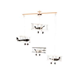 Cape fish cards & souvenirs Hanging Airplane Mobile Children Kid Room Nursery Fly Vintage Decor Wooden Black-White