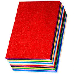 SALEMAR Sticky Glitter Foam Sheets, 20 Packs Thick Self-Adhesive Sparkle EVA Paper Stickers for School Projects, 30 x 20cm (Multi-Color)