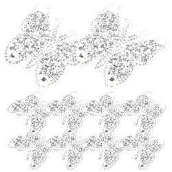 VICASKY 10pcs Rhinestone Butterflies Iron on Patches Sew on Sequins Beaded Appliques,Bling Clothing Repair Decoration Patches for Hats Shoe Bags DIY Accessories Silver
