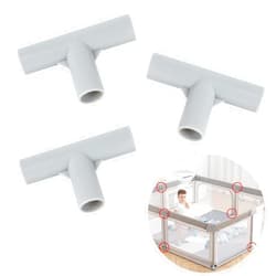 Wiojtry T-Shaped Joint for Baby Playpen Parts, Baby Playpen Accessories for Baby Play Yard Baby Playpen Replacement Connectors, 3 Pcs Diameter1.9cm